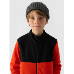 Chlapčenská regular flísová mikina so stojačikom - oranžová