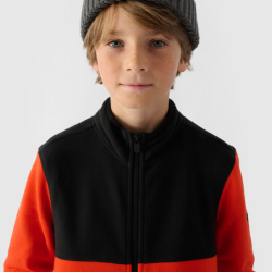 Chlapčenská regular flísová mikina so stojačikom - oranžová