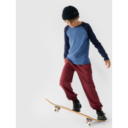 4F Chlapčenské tričko dlhý rukáv - námornícka modrá