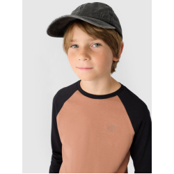 4F Chlapčenské tričko dlhý rukáv - hnedá 