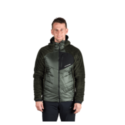 Northfinder Pánska outdoorová hybridná bunda EMERYTH čierna/tmavozelená