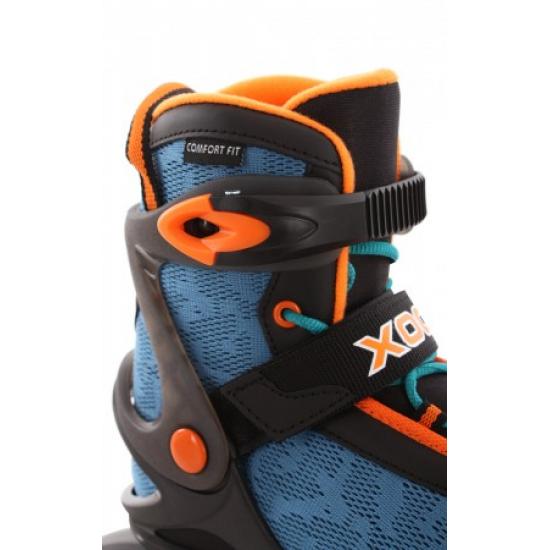 Detské kolieskové korčule STUF XOOM 2 2021 čierna/modrá/oranžová