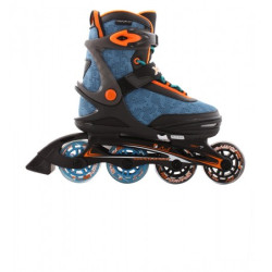 STUF detské kolieskové korčule XOOM 2 čierna/modrá/oranžová 