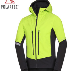 NORTHFINDER SOKOLEC 1 pánska skialpová hybridná bunda Polartec® limegreenblack