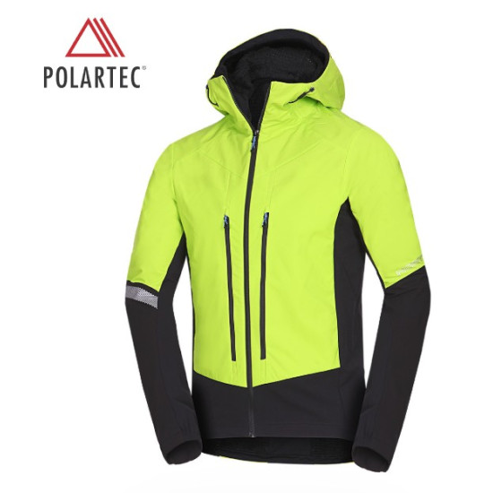 NORTHFINDER SOKOLEC 1 pánska skialpová hybridná bunda Polartec® limegreenblack NORTHFINDER SOKOLEC 1 pánska skialpová hybridná bunda Polartec® limegreenblack