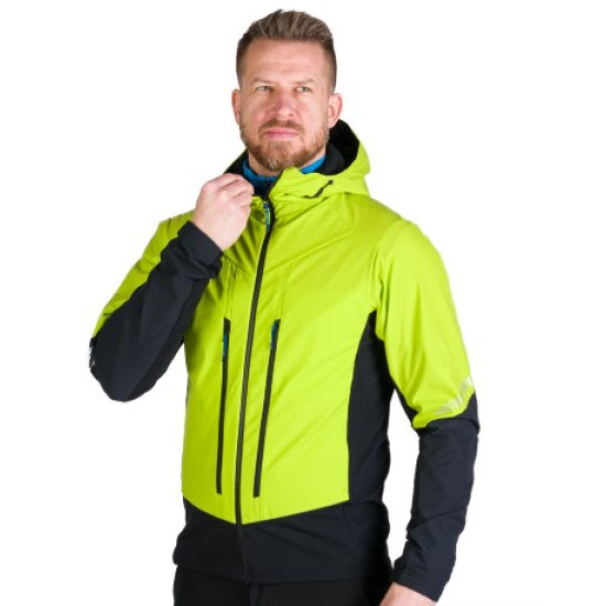 NORTHFINDER SOKOLEC 1 pánska skialpová hybridná bunda Polartec® limegreenblack NORTHFINDER SOKOLEC 1 pánska skialpová hybridná bunda Polartec® limegreenblack