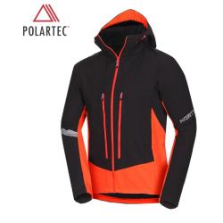 NORTHFINDER SOKOLEC 1 pánska skialpová hybridná bunda Polartec® blackorange