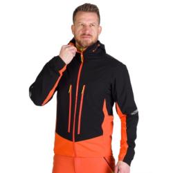 NORTHFINDER SOKOLEC 1 pánska skialpová hybridná bunda Polartec® blackorange