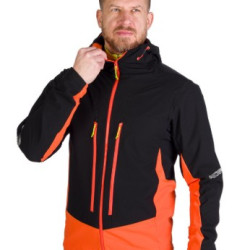 NORTHFINDER SOKOLEC 1 pánska skialpová hybridná bunda Polartec® blackorange