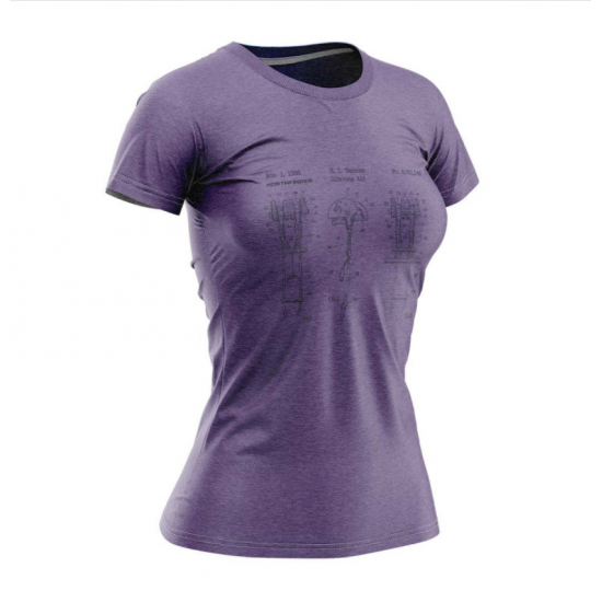 Northfinder Dámske aktívne tričko s potlačou z recyklovaných vlákien MADELEINE purplemelange