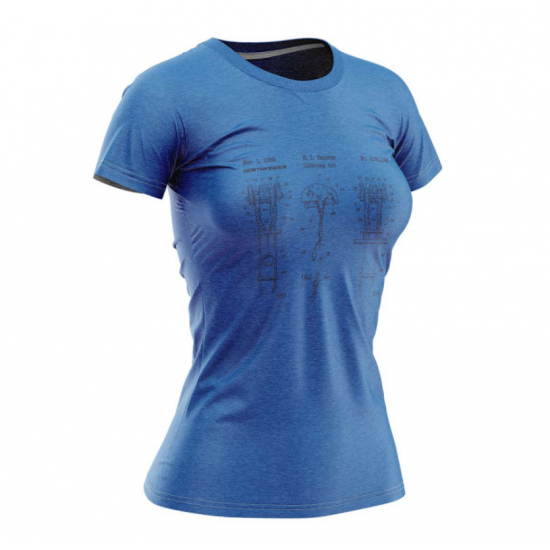 Northfinder Dámske aktívne tričko s potlačou z recyklovaných vlákien MADELEINE bluemelange