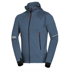 NORTHFINDER ZELEZNY pánska ski-turingová grid celorozopínacia mikina inkblue