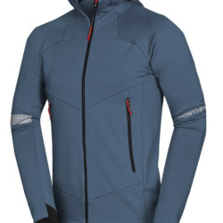 NORTHFINDER ZELEZNY pánska ski-turingová grid celorozopínacia mikina inkblue