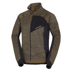 Northfinder Pánsky trekingový melanžový sveter JULISTE blackdarkgreen