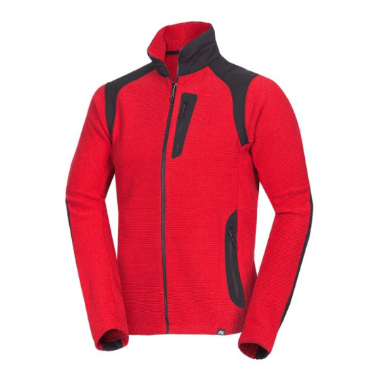 Pánsky trekingový technický sveter so spevnenými čásťami SZYMON redblack MI-3884OR