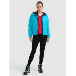 4F dámska páperová bunda AF0782 aqua