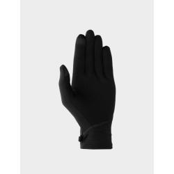 4f Unisex pleteninové rukavice Touch Screen - čierne