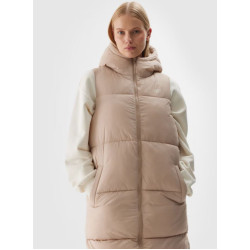 4F Dámska zatepľovacia prešívaná vesta s kapucňou - béžová 4F Dámska zatepľovacia prešívaná vesta s kapucňou - béžová