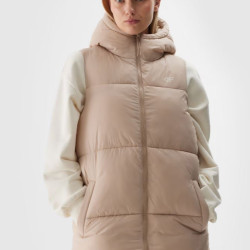 4F Dámska zatepľovacia prešívaná vesta s kapucňou - béžová 4F Dámska zatepľovacia prešívaná vesta s kapucňou - béžová
