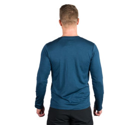 Pánske tričko s dlhým rukávom zo zmesi merino vlny ERNESZT navy