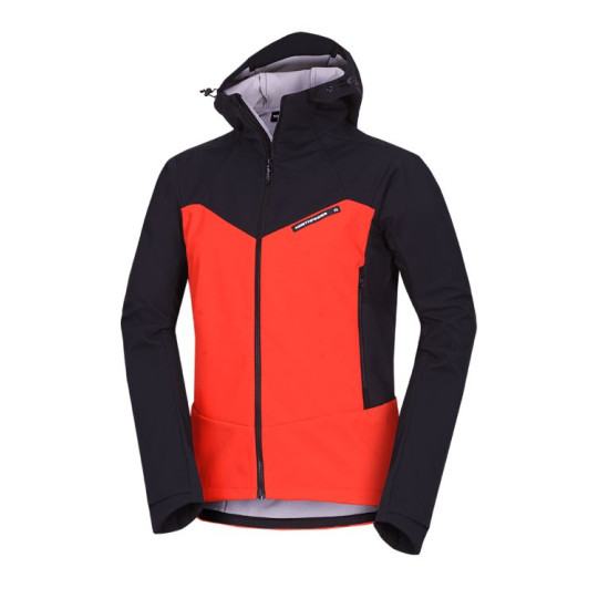 Pánska outdoorová softshellová bunda s kapucňou 3L AURELIAN orangeblack