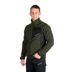 Northfinder Pánsky flísový multišportový aktívny sveter JEDRZEJ blackdarkgreen