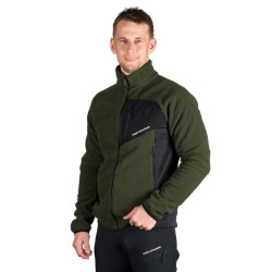 Northfinder Pánsky flísový multišportový aktívny sveter JEDRZEJ blackdarkgreen