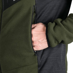 Northfinder Pánsky flísový multišportový aktívny sveter JEDRZEJ blackdarkgreen