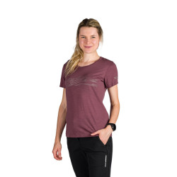 Northfinder Dámske outdoorové merino tričko JENIFER rosewine