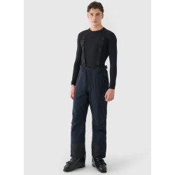 4F Pánske lyžiarske nohavice s trakmi a membránou 5 000 čierne