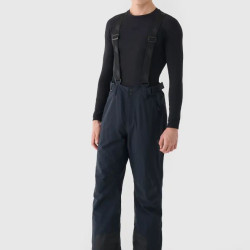 4F Pánske lyžiarske nohavice s trakmi a membránou 5 000 čierne