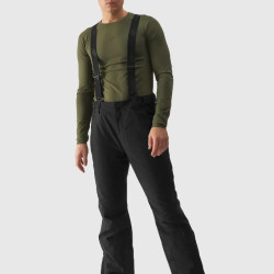 4F Pánske lyžiarske nohavice s trakmi a membránou 5 000 čierne