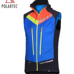NORTHFINDER VHAN 3 pánska skialp vesta hybridná Polartec® Alpha® darkblueblack