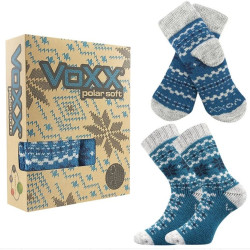 VoXX hrejivá sada ponožiek a palčiakov v krabičke petrolejova