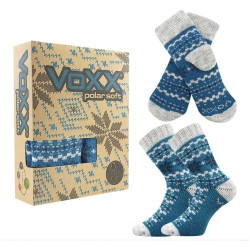 VoXX hrejivá sada ponožiek a palčiakov v krabičke petrolejova