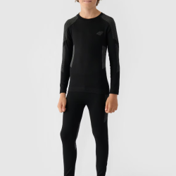 4F Chlapčenská bezšvová spodná termobielizeň (súprava) - čierna