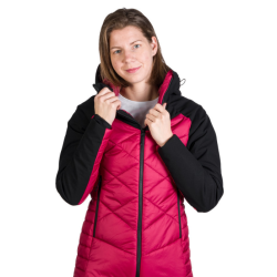 Northfinder Dámska turistická hybridná bunda so softshellom DEANNE cherryblack 