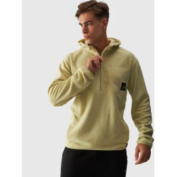 4F Pánska oversize flísová mikina s kapucňou olive 