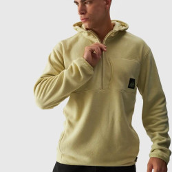4F Pánska oversize flísová mikina s kapucňou olive 