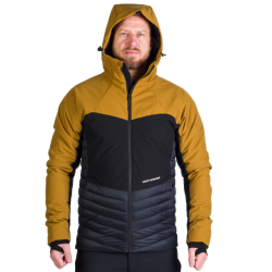 Northfinder Pánska turistická hybridná bunda s kapucňou WATSON mustardblack 