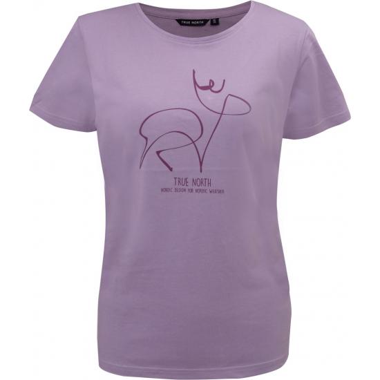 TN - Dámske bavlnené triko s motívom jeleňa europského, Lilac