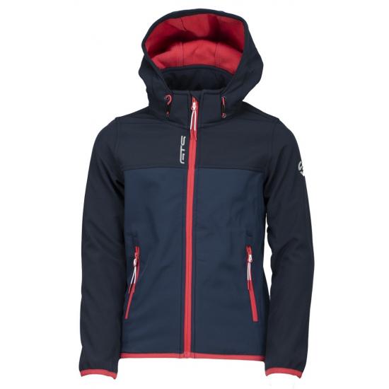 GTS detská 2L softshellová bunda s kapucňou Navy/Red