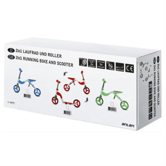 Odrážadlo/Kolobežka 2v1, Samsa červená, dural-plas